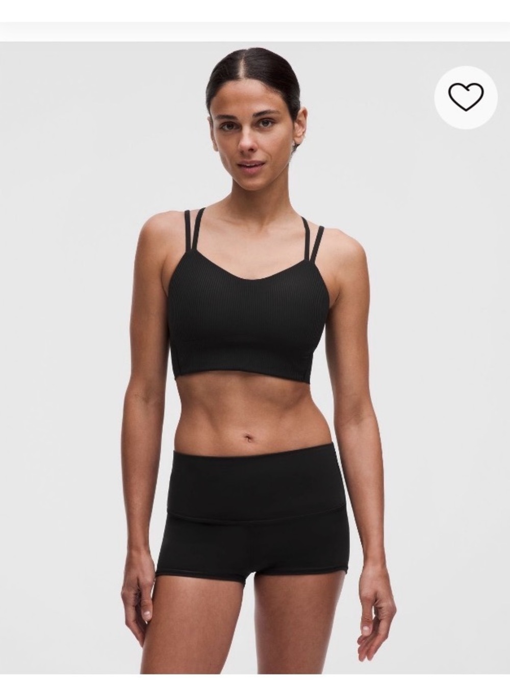 lululemon athletica Black Ribbed like a cloud longline size 4 bra